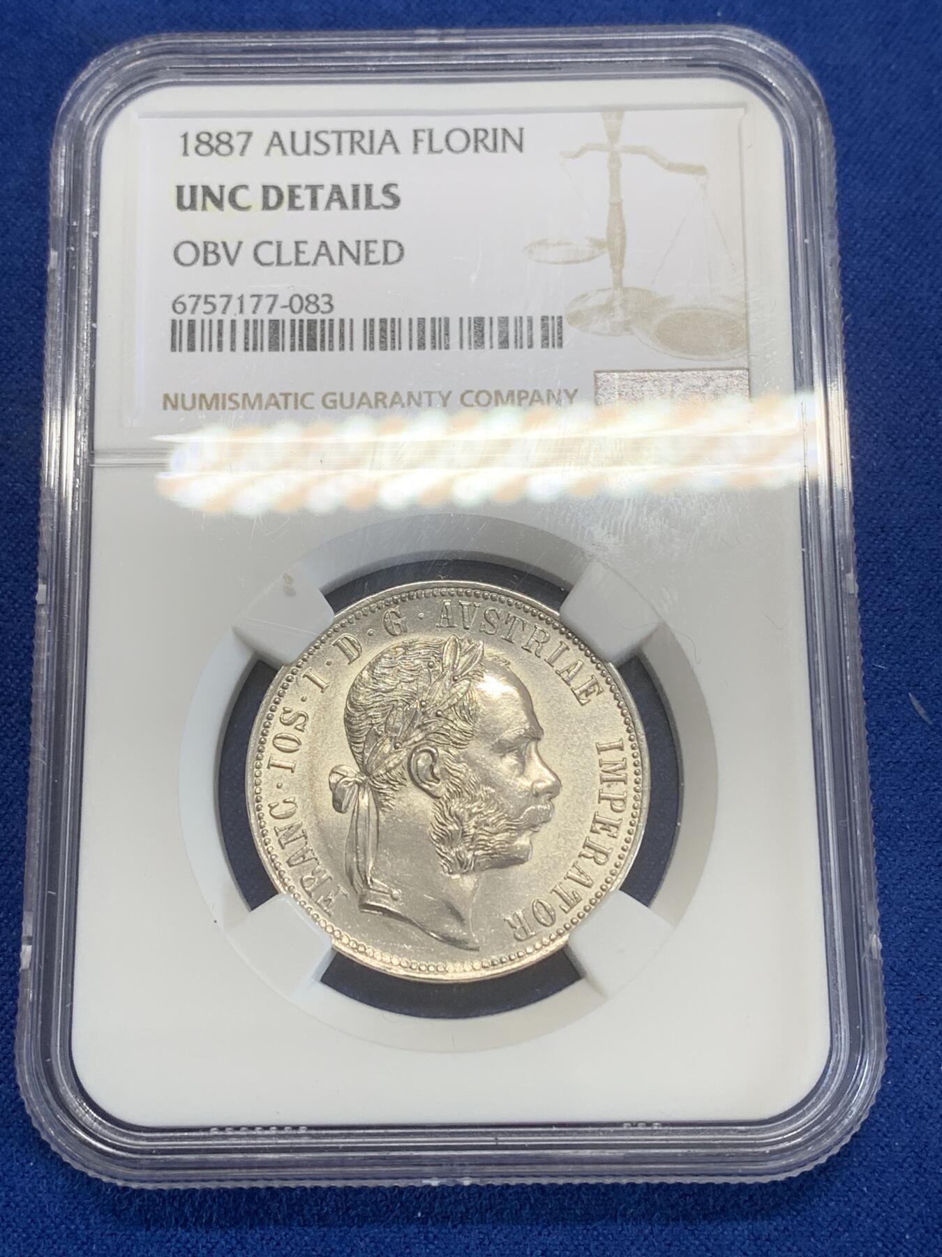 《竞宝斋》第270场- 周日，周一，周二  3场连拍 （全场包邮） NGC UNCD 奥地利1887年佛罗林银币