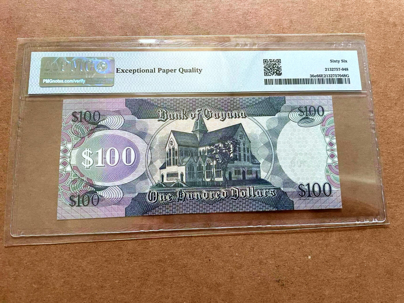【Blue Auction】✨世界纸币精拍第479期【精】 圭亚那 2022年100元 PMG66EPQ 