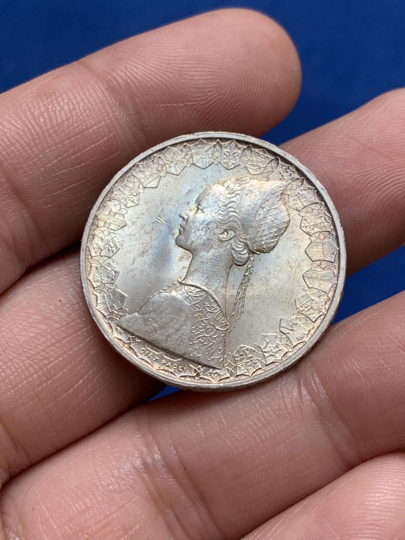 《竞宝斋》第270场- 周日，周一，周二  3场连拍 （全场包邮） 意大利1967美女帆船500里拉银币 未使用品