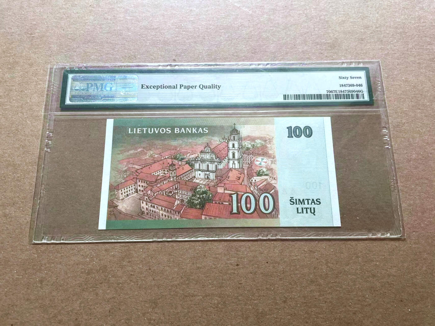 【Blue Auction】✨世界纸币精拍第479期【精】 【无47】立陶宛 2007年100立特  PMG67EPQ 高分