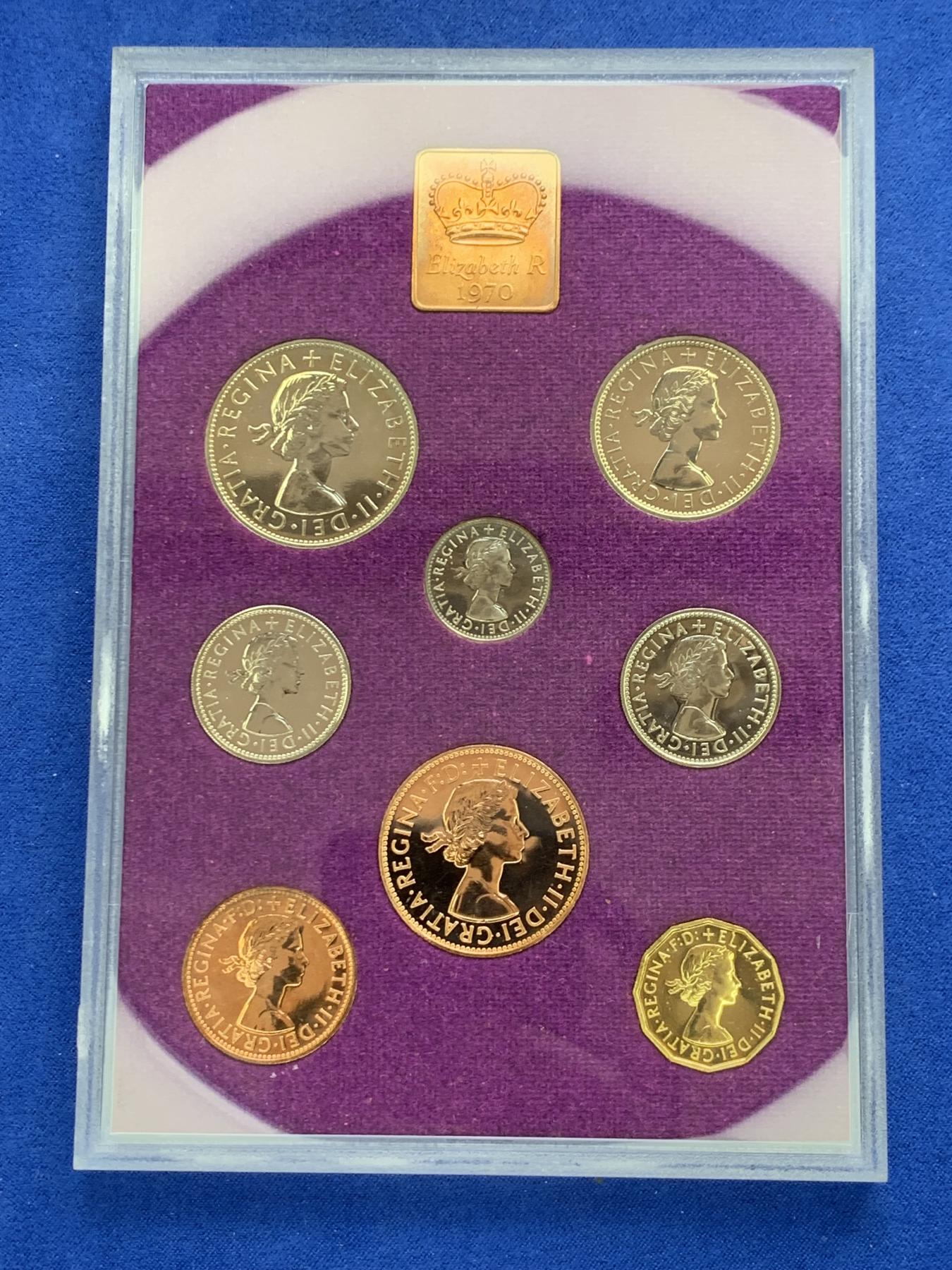 《竞宝斋》第270场- 周日，周一，周二  3场连拍 （全场包邮） 英国伊丽莎白二世1970年精致套币 币制改革前最后一套精制币 盒证齐全