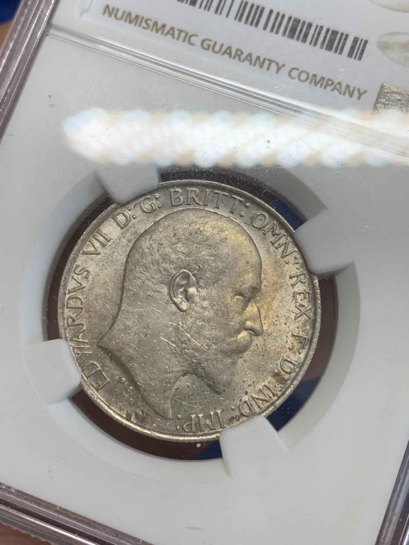 《竞宝斋》第270场- 周日，周一，周二  3场连拍 （全场包邮） NGC AUD 英国1906年海神弗洛林银币 少见年份