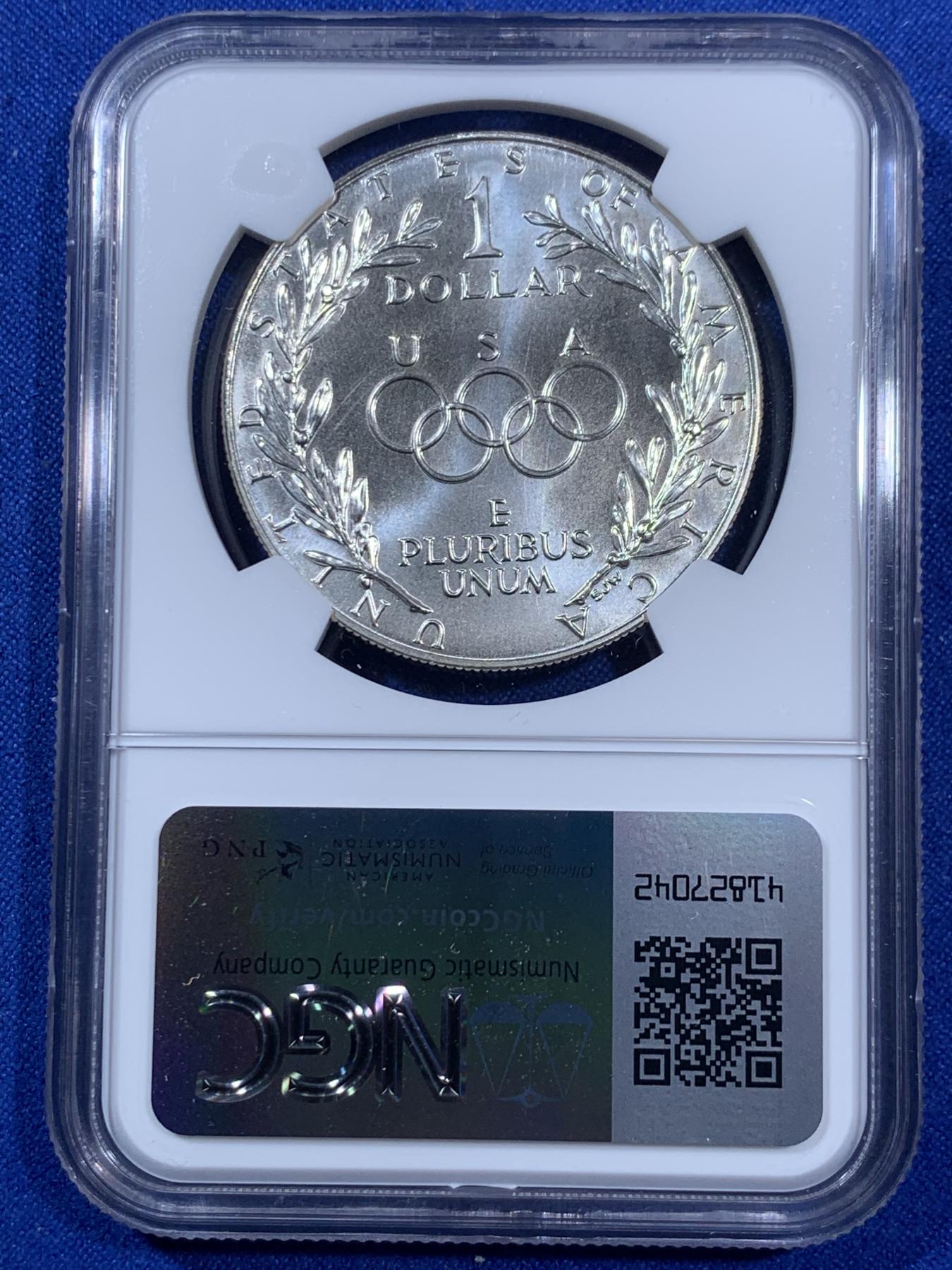 《竞宝斋》第270场- 周日，周一，周二  3场连拍 （全场包邮） NGC MS69 美国1988年D版奥运1美元大银币