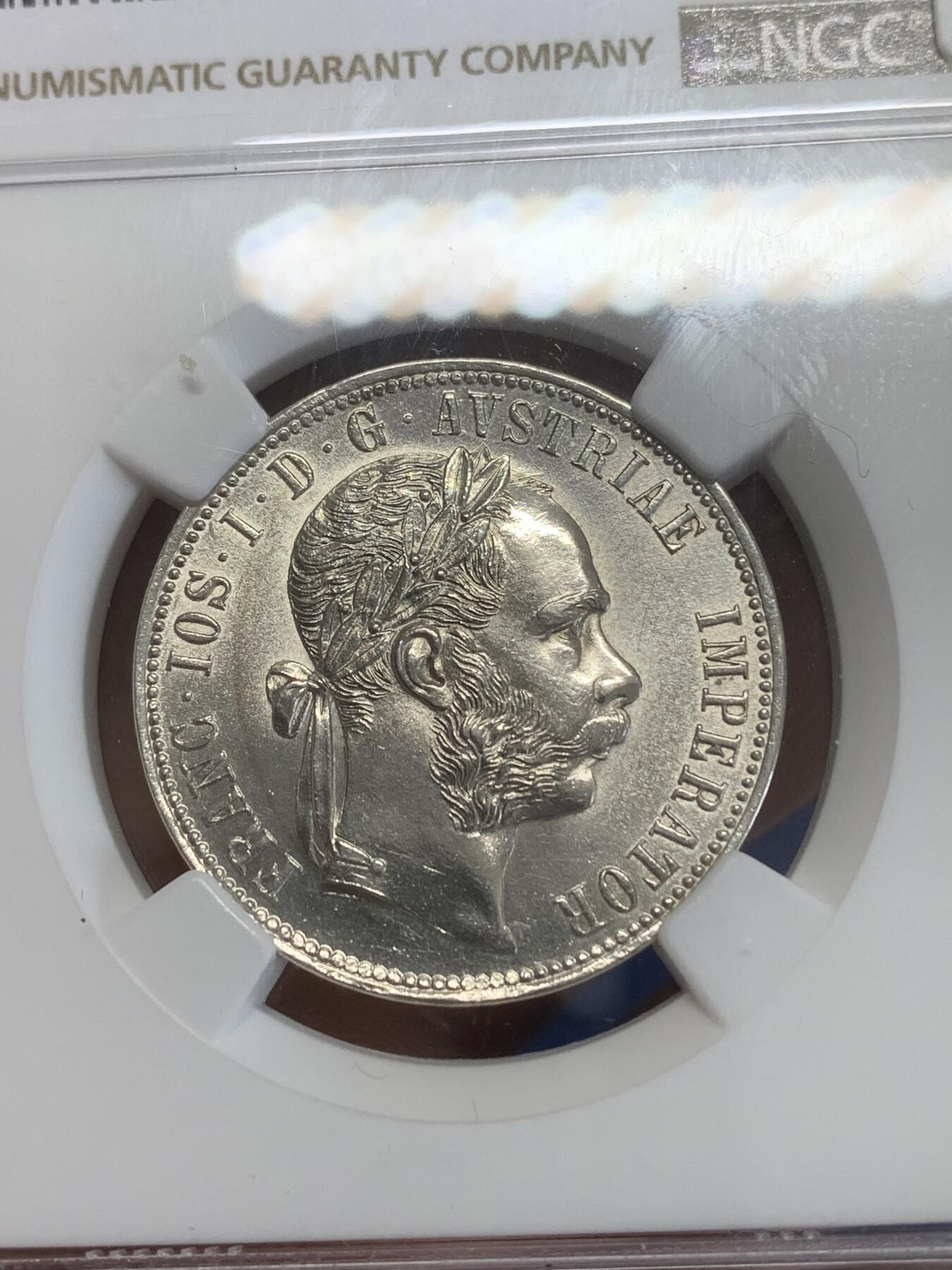 《竞宝斋》第270场- 周日，周一，周二  3场连拍 （全场包邮） NGC UNCD 奥地利1887年佛罗林银币