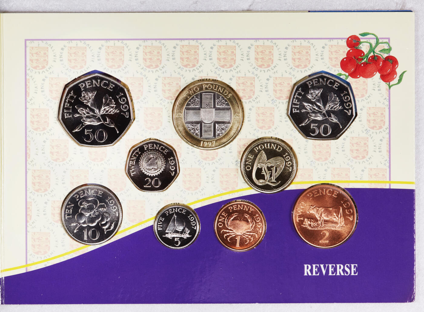 S&S Numismatic世界钱币-拍卖 第115期  英属格恩西岛1997年 女皇高冠版 9枚套币官方卡币  只发行1年，非常稀少