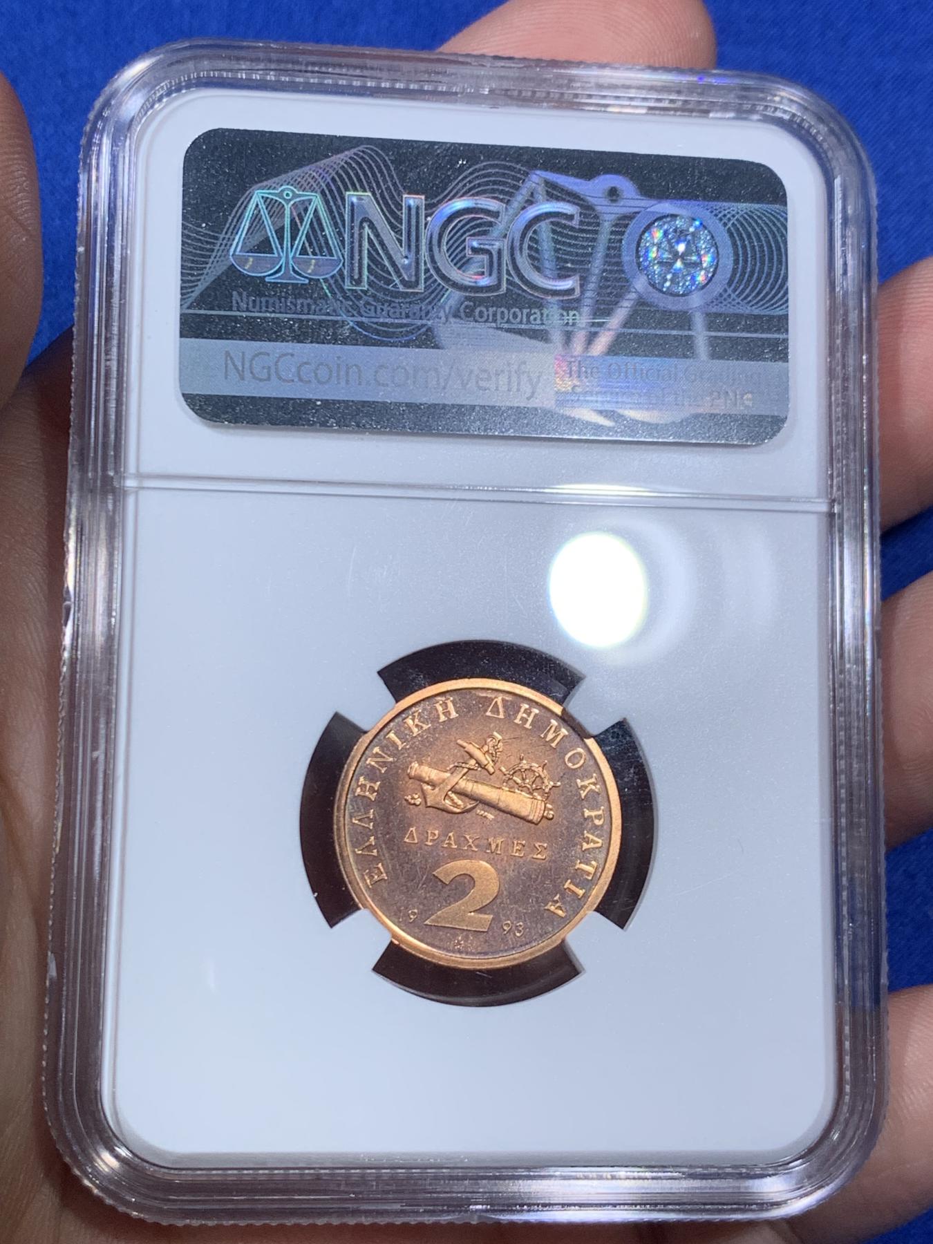 《竞宝斋》第270场- 周日，周一，周二  3场连拍 （全场包邮） 7枚一组 NGC 希腊1993年历史人物精制套币，此套是唯一精制年份，较少见，且装祯册多为养化较重，此套精选送评，高分不易。