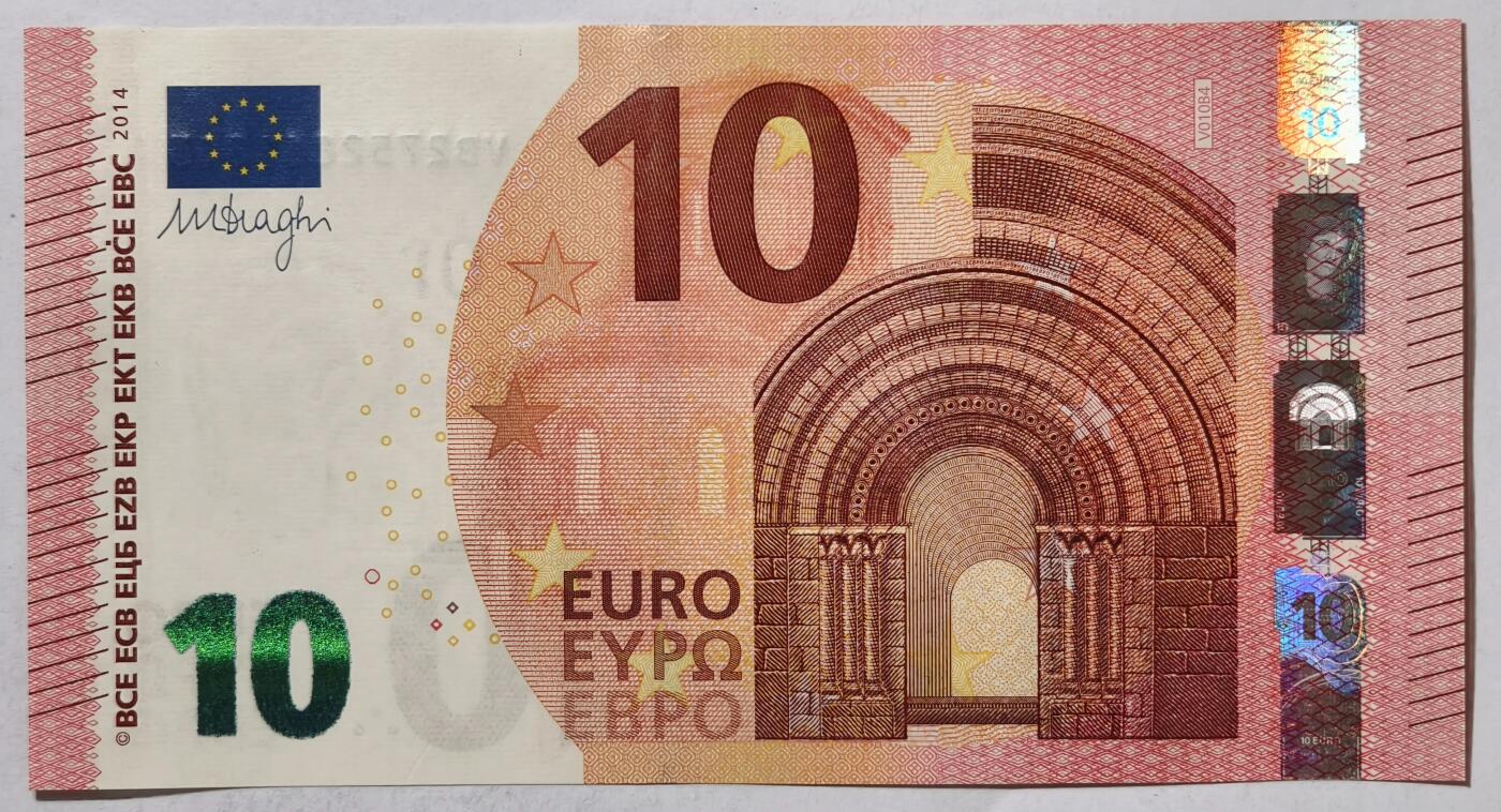 紫瑗钱币——第385期——纸币场 欧元 西班牙 2014年 圣天使桥 10欧元 UNC