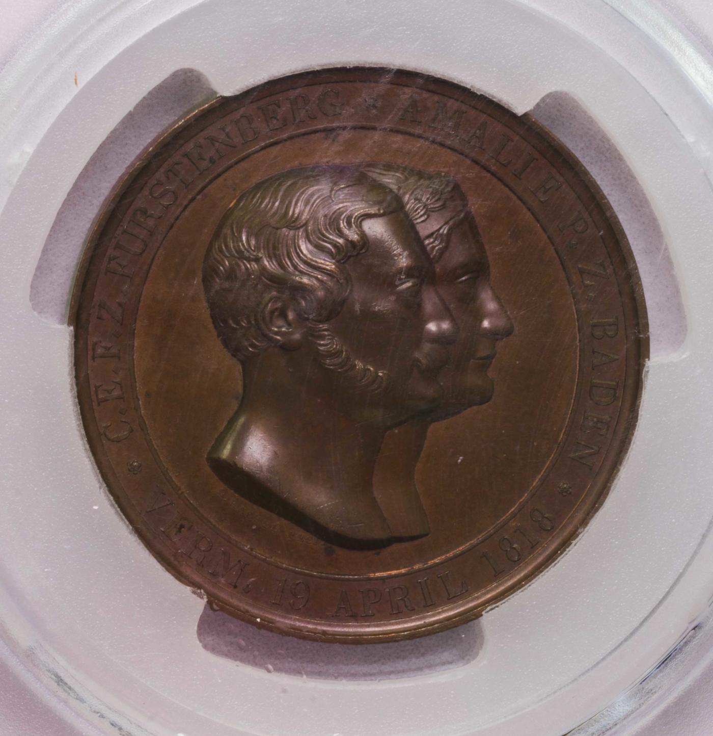 PCGS-SP63 1843巴登全家福大铜章唯一冠军