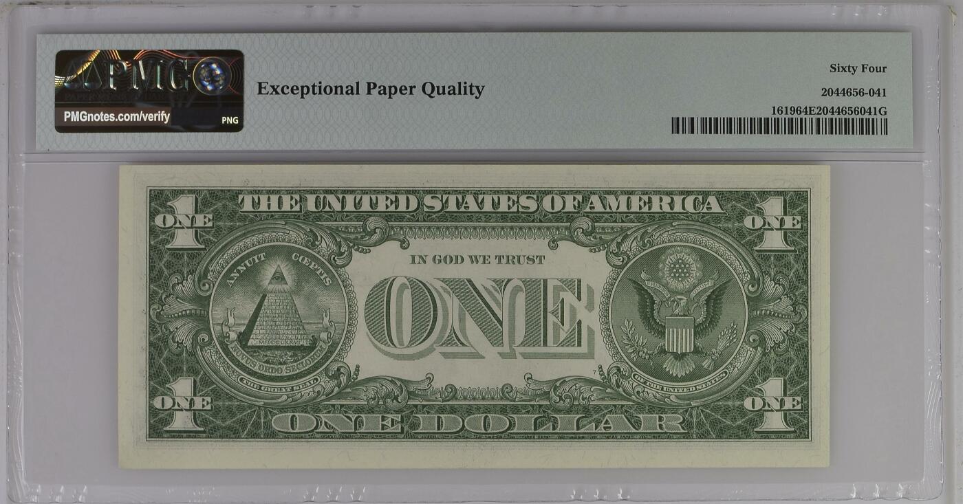 PMG美元专场 AA首发冠A06821628A 1美元蓝库印银圆券Silver Certificate, $1 1957 Small Size