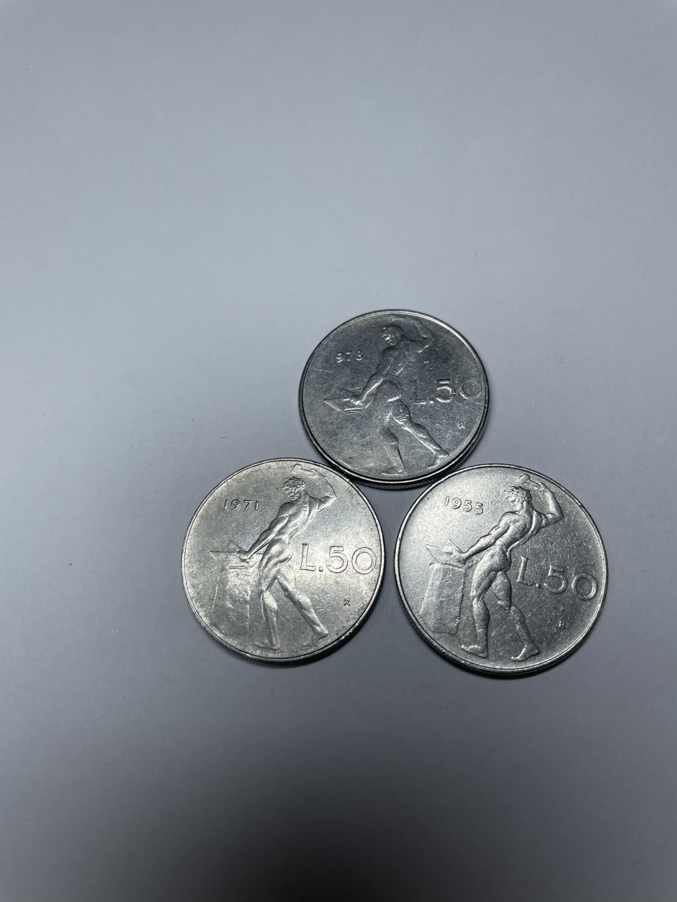 2024年集古藏今外币拍卖第七期-第6场—（总第66拍） 意大利50里拉3枚