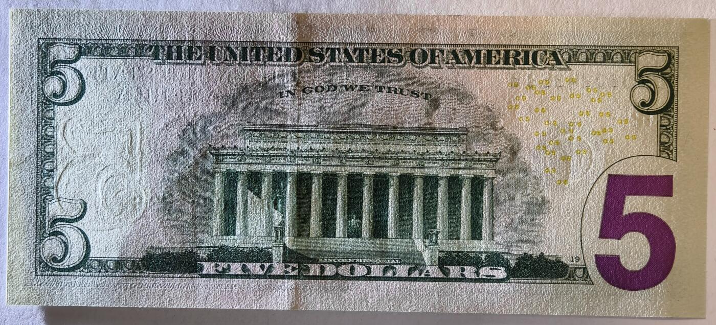 紫瑗钱币——第353期拍卖——纸币场 美国 2021年 B版 无序列 亚伯拉罕·林肯 5美元 彩色版 UNC