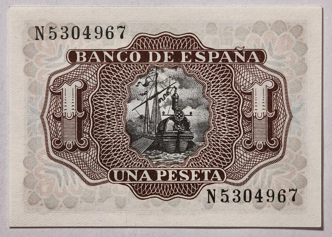 紫瑗钱币——第353期拍卖——纸币场 西班牙 1953年 阿尔瓦罗 1比塞塔 UNC