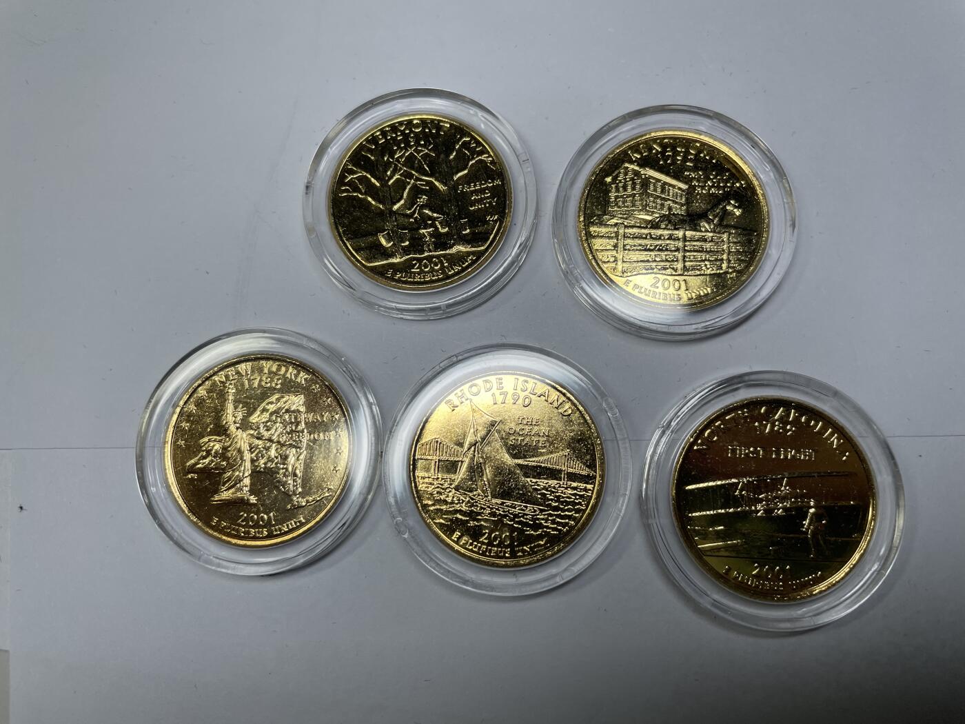 2024年集古藏今外币拍卖第七期-第7场—（总第67拍）为庆祝粉丝即将破百，精选小部分拍品 2001年镀金美分一盒