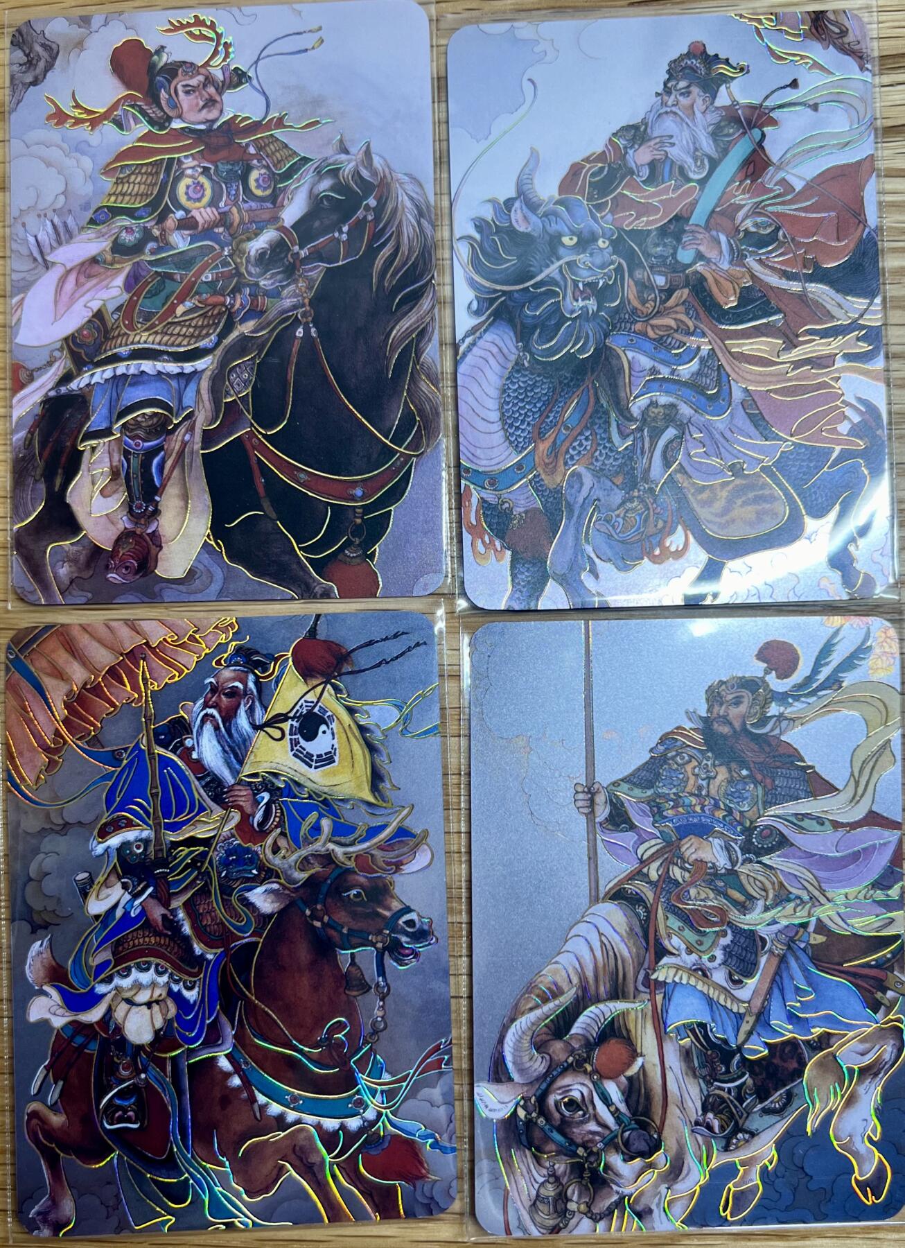 白泽拍卖卡牌专场第2期 2023 启读文化 施振广封神 姜子牙 苏护 闻仲 黄飞虎 1克银卡四张一套