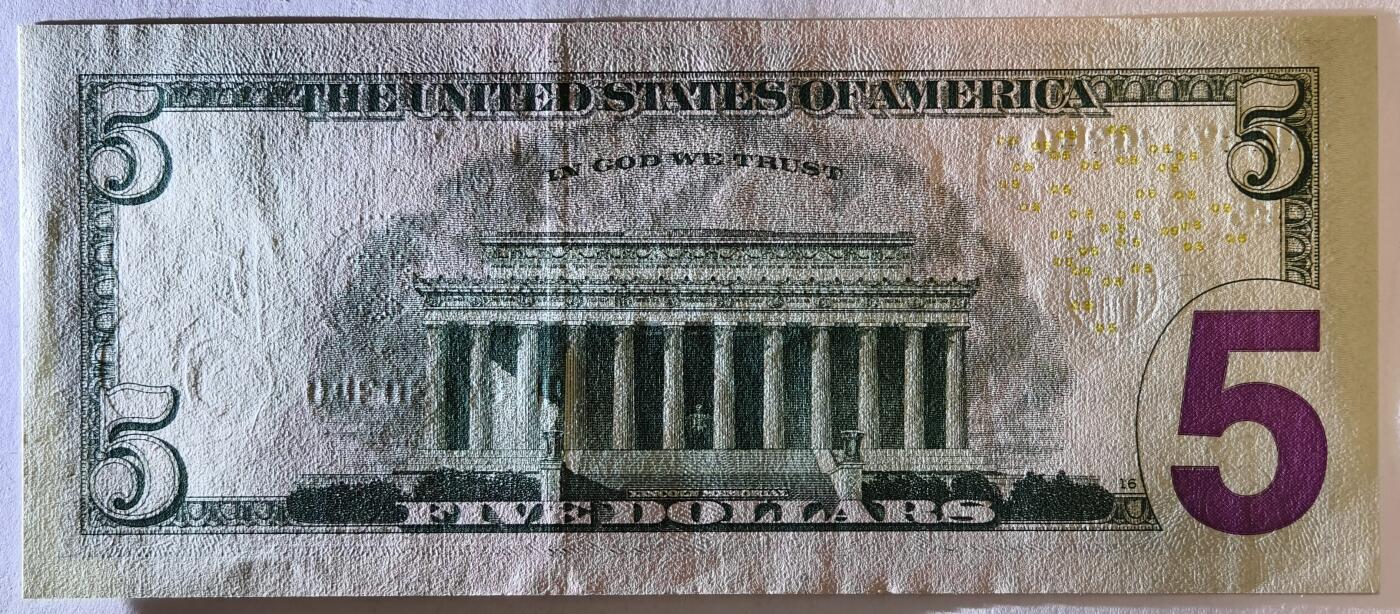 紫瑗钱币——第353期拍卖——纸币场 美国 2021年 E版 无序列 亚伯拉罕·林肯 5美元 彩色版 UNC