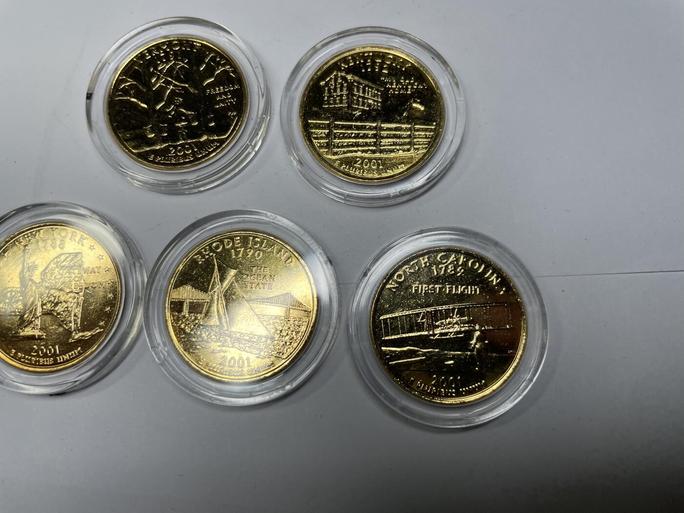 2024年集古藏今外币拍卖第七期-第7场—（总第67拍）为庆祝粉丝即将破百，精选小部分拍品 2001年镀金美分一盒