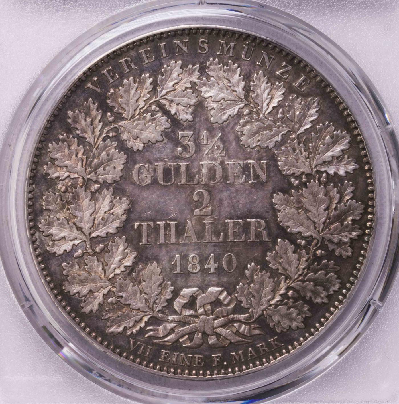 PCGS-AUD 1840巴伐利亚路德维西一世2泰勒大银币