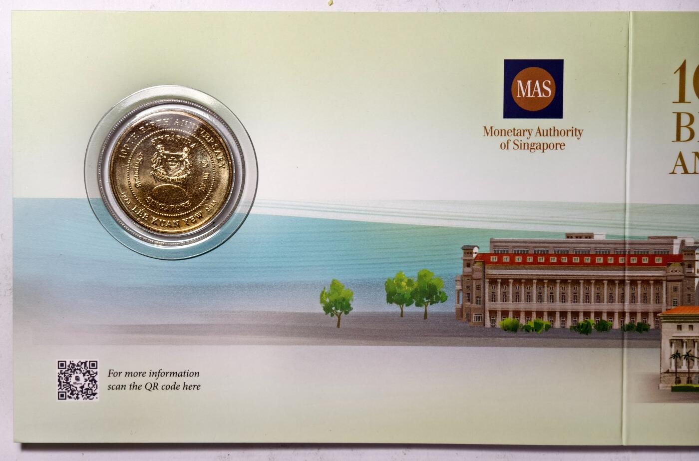 紫瑗钱币——第354期拍卖 新加坡 2023年 李光耀诞辰100周年 10新加坡元 纪念币 卡装