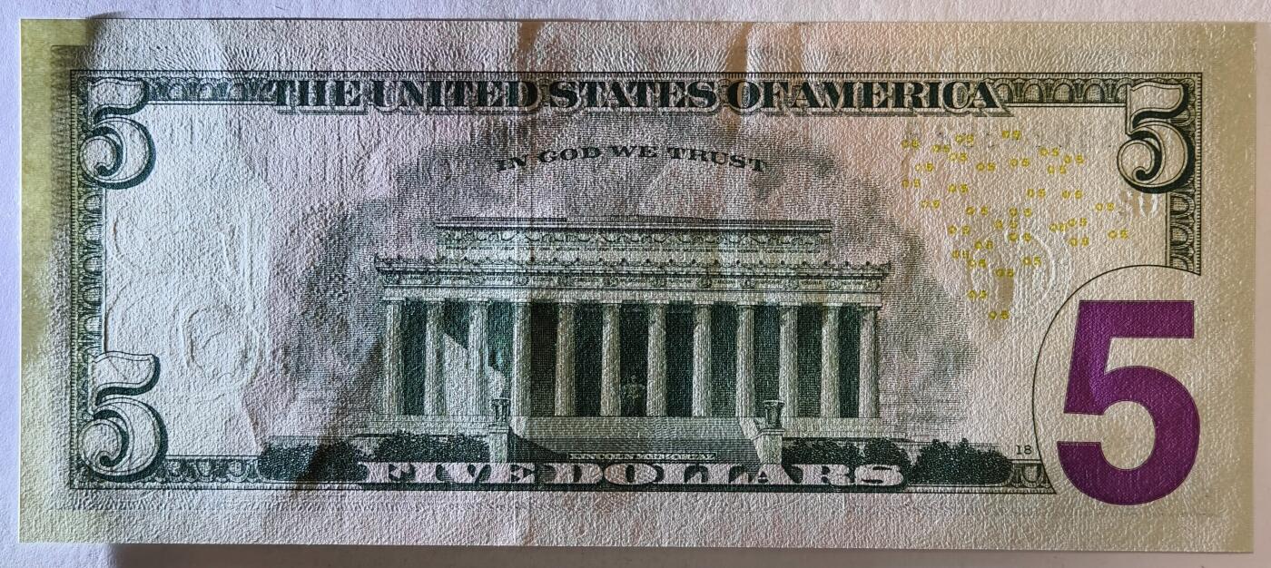 紫瑗钱币——第353期拍卖——纸币场 美国 2021年 B版 无序列 亚伯拉罕·林肯 5美元 彩色版 UNC