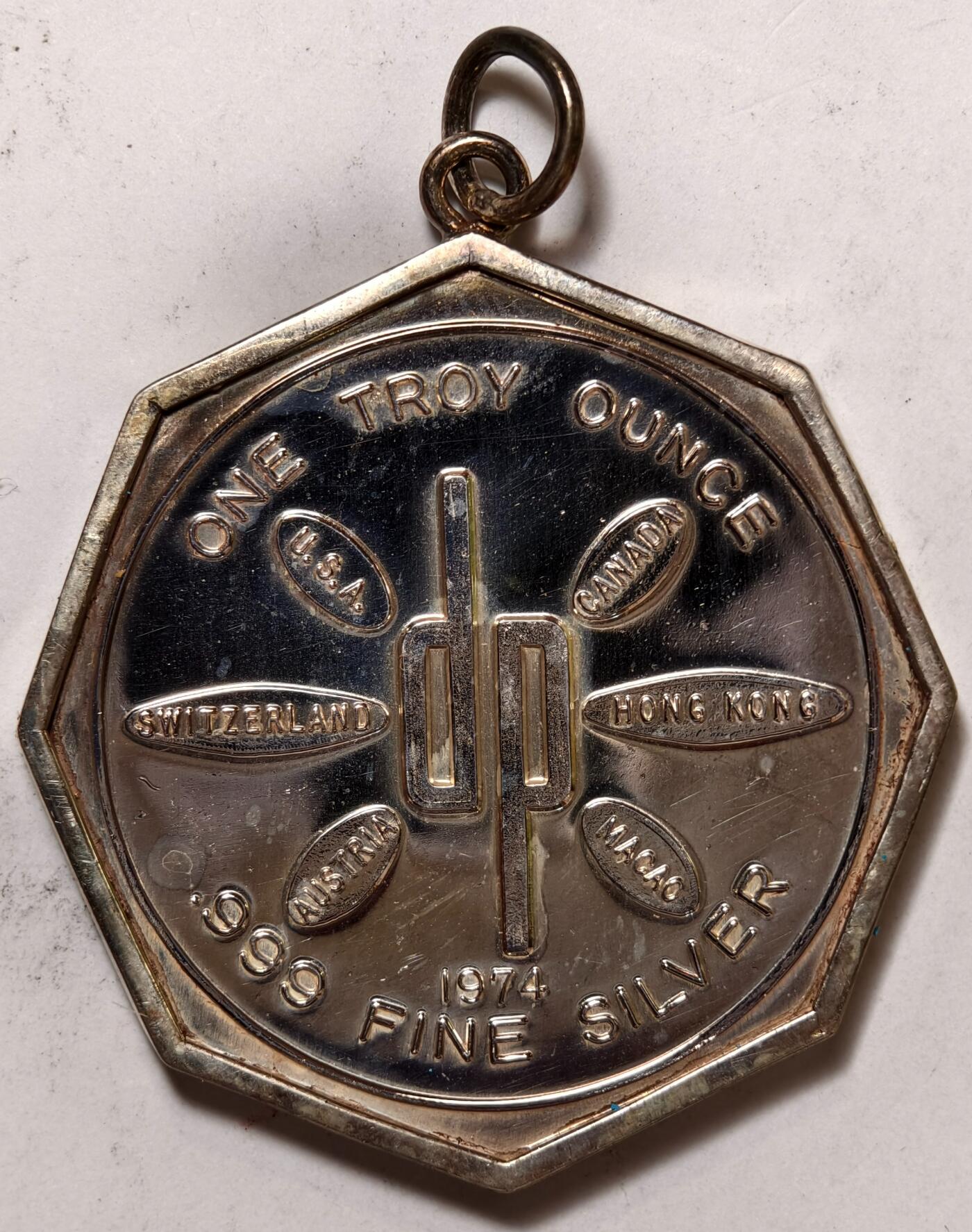 紫瑗钱币——第354期拍卖 美国 1974年 deak-perera 公司 1盎司 六边形银章 31.1克 0.999银