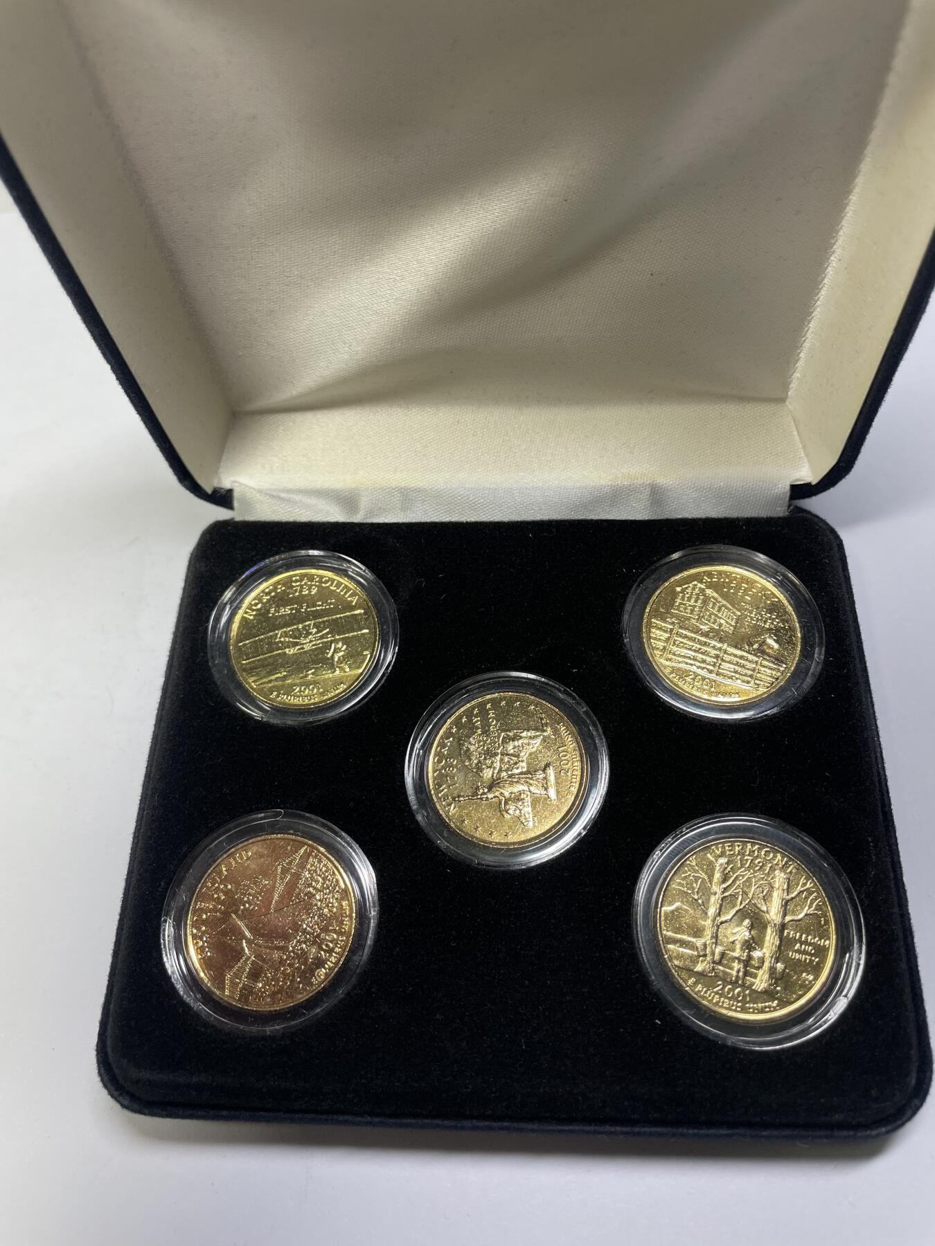 2024年集古藏今外币拍卖第七期-第7场—（总第67拍）为庆祝粉丝即将破百，精选小部分拍品 2001年镀金美分一盒