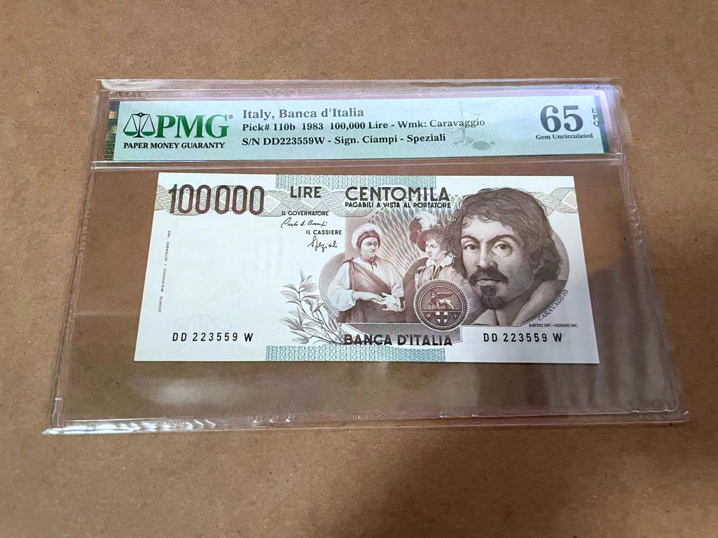 【Blue Auction】✨世界纸币精拍第480期【精】 【无47】意大利 1983年 格拉瓦乔 PMG65EPQ 