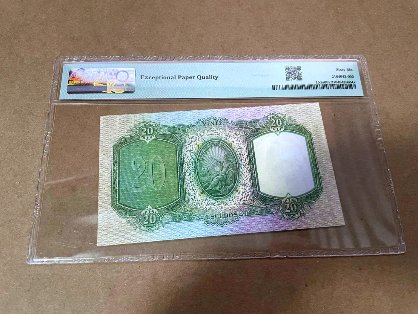 【Blue Auction】✨世界纸币精拍第480期【精】 葡萄牙 1951年20埃斯库多 BWC出品 PMG66EPQ 