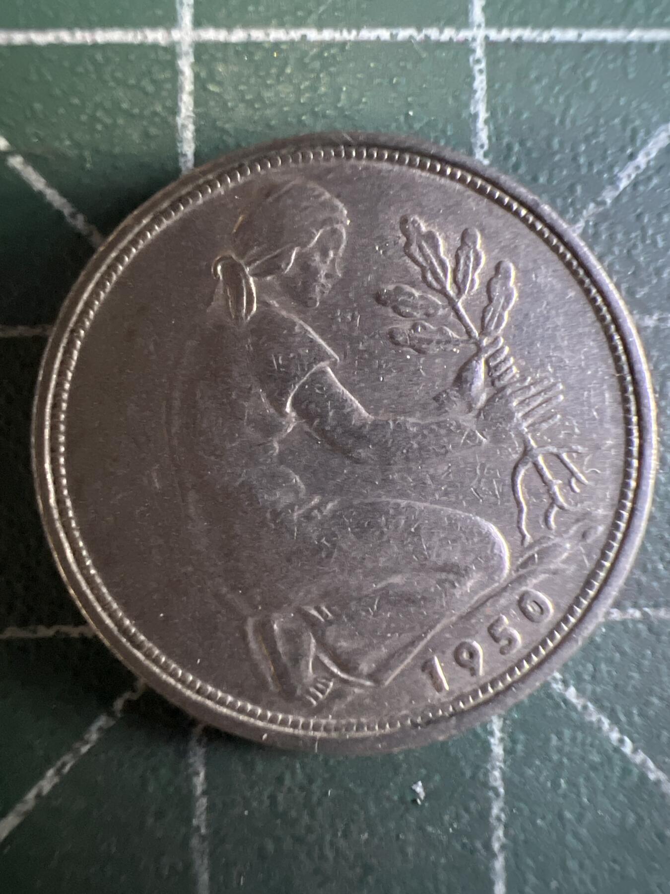 第626期 硬币专场 （无押金，捡漏，全场50包邮，偏远地区除外，接收代拍业务） 德国50分 F