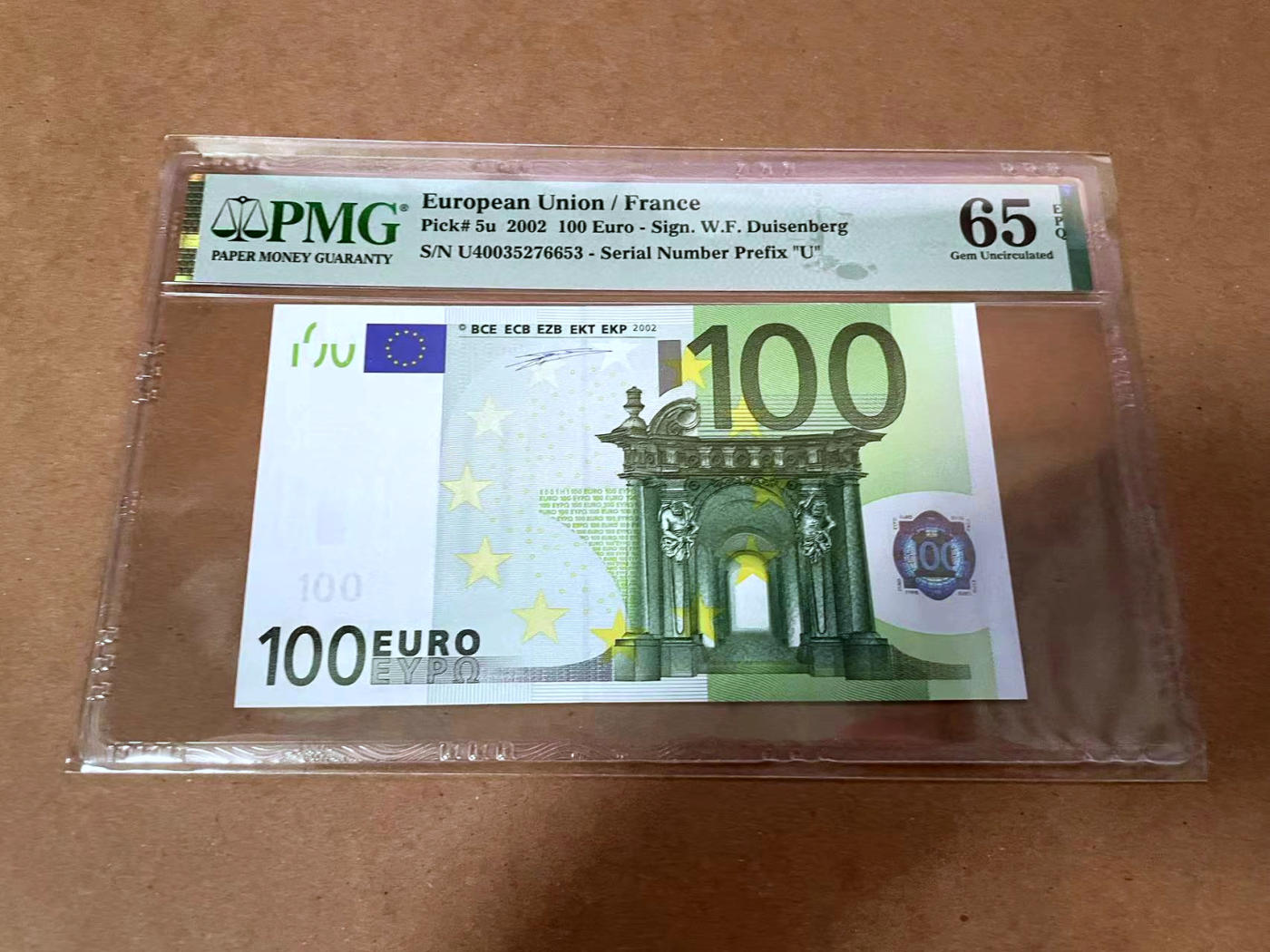 【Blue Auction】✨世界纸币精拍第480期【精】 【首签】欧盟 2002年100欧元 PMG65EPQ 法国版