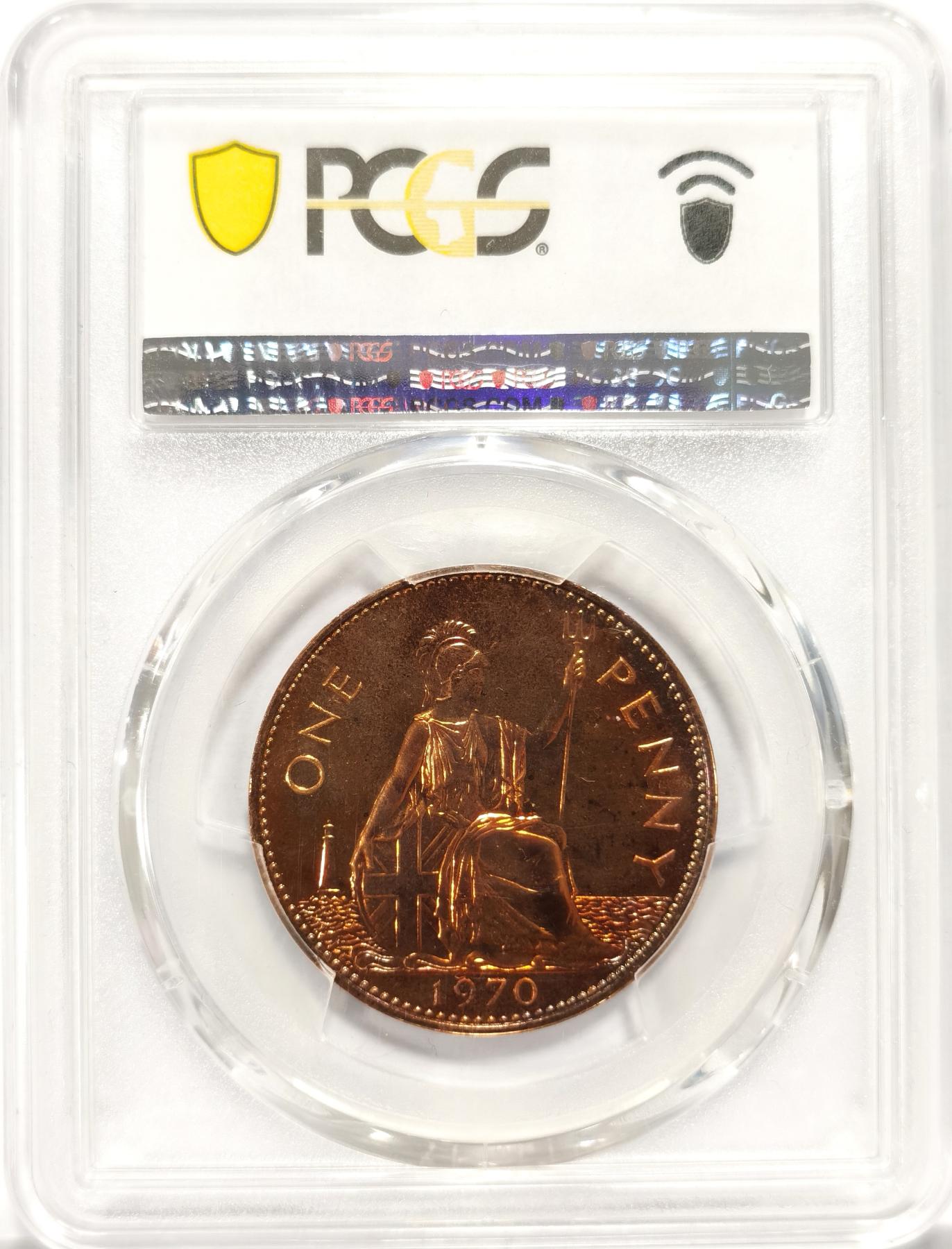 博洋堂世界钱币拍卖第078期（全场包邮） PCGS PR66RD 英国1970年精制1便士铜币，英国十二进制币制收官年份