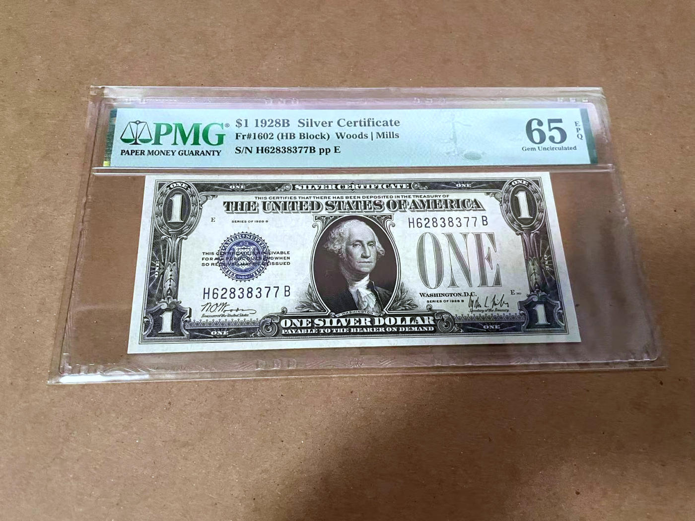 【Blue Auction】✨世界纸币精拍第480期【精】 美国 1928B  1美金 银币券  PMG65EPQ