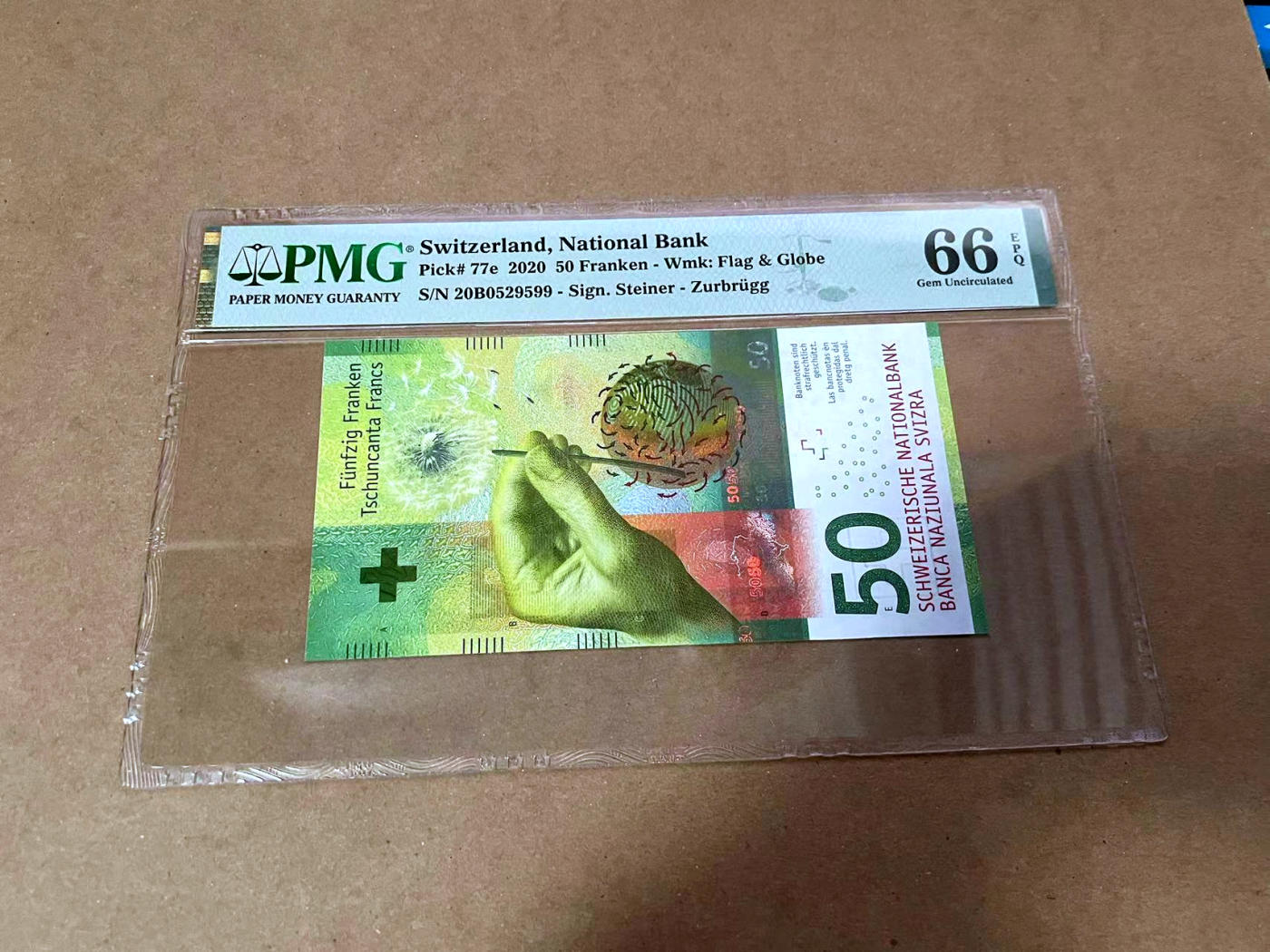 【Blue Auction】✨世界纸币精拍第480期【精】 【无47】瑞士 2020年50法郎 PMG66EPQ 