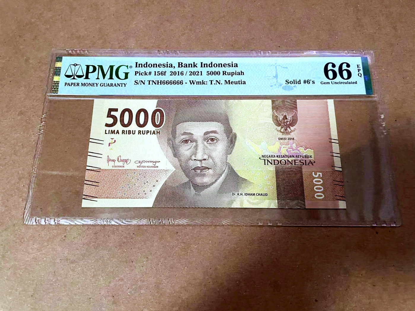 【Blue Auction】✨世界纸币精拍第480期【精】 【全同6】印尼 2016年5000卢比 PMG66EPQ  