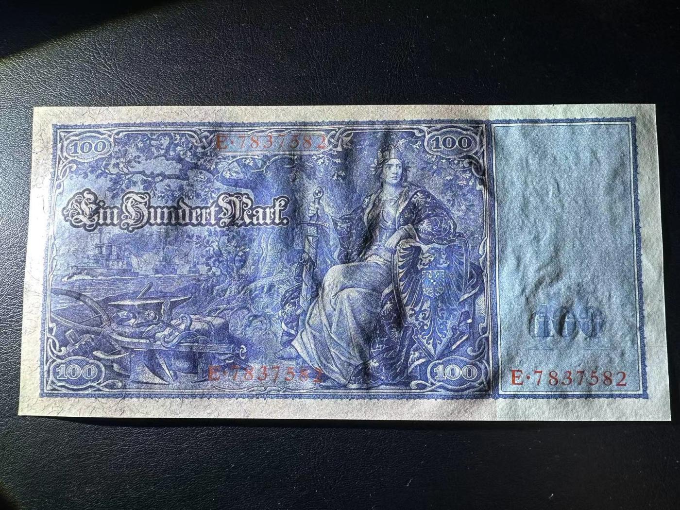 【Blue Auction】✨世界纸币精拍第480期【精】 德国 1910年100马克 红库印 大票幅 UNC