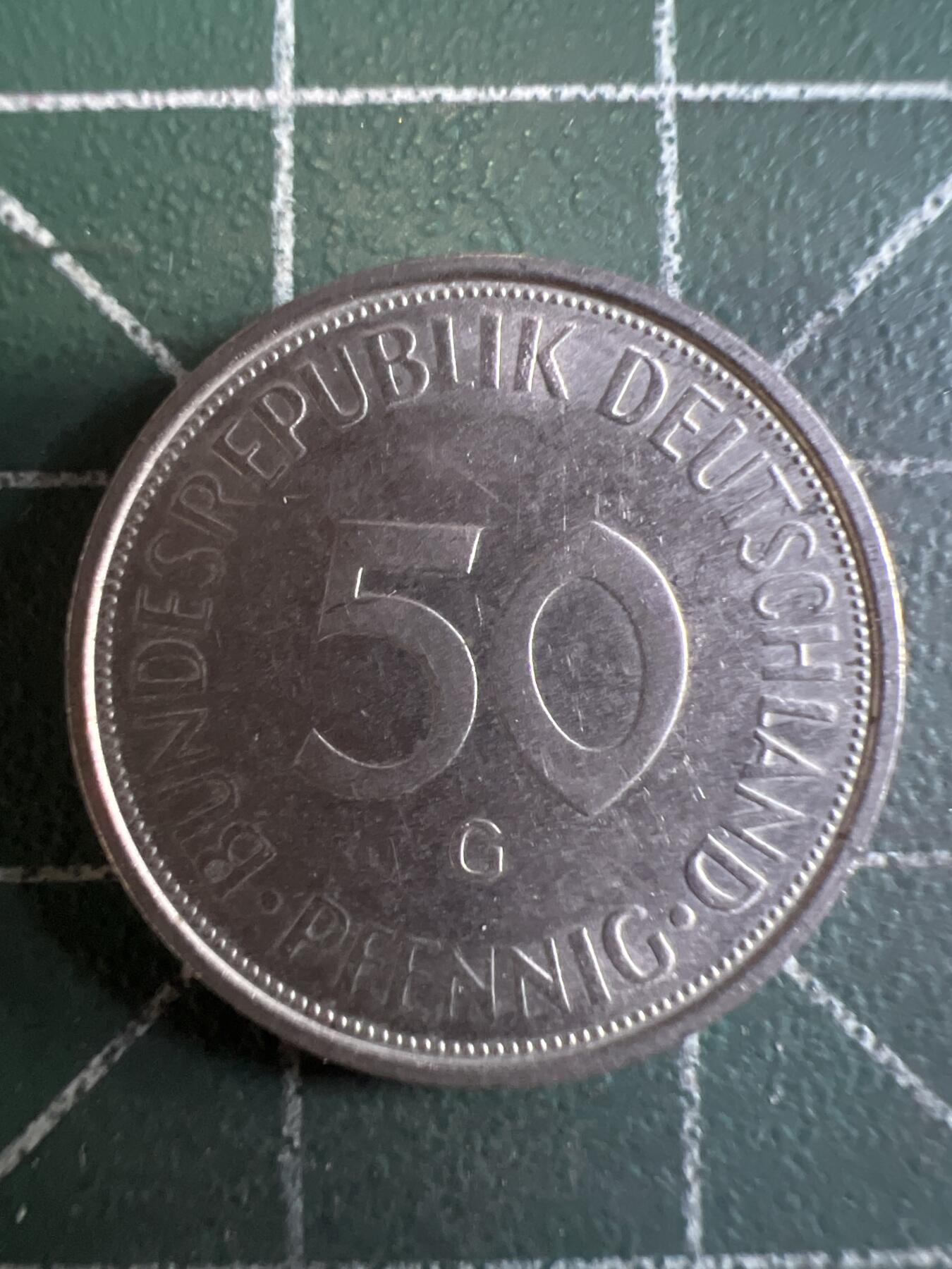 第644期 硬币专场 （无押金，捡漏，全场50包邮，偏远地区除外，接收代拍业务，本店十天发一次货） 德国50分 G