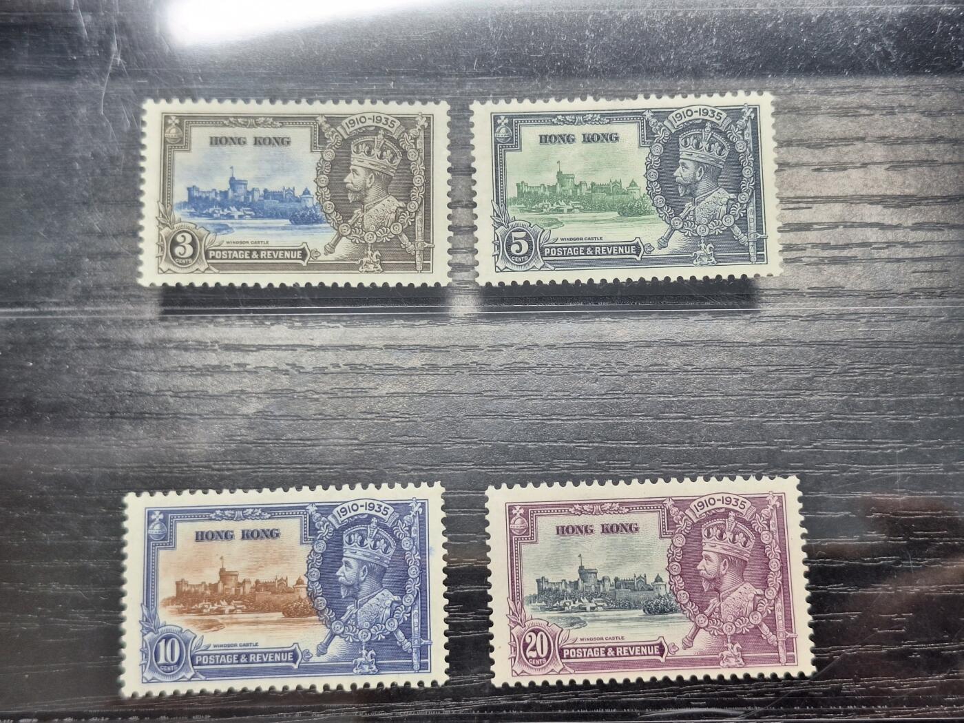 博彦收藏6月3日邮票专场 香港1935乔治五世银禧新票一套 原胶背贴 上品