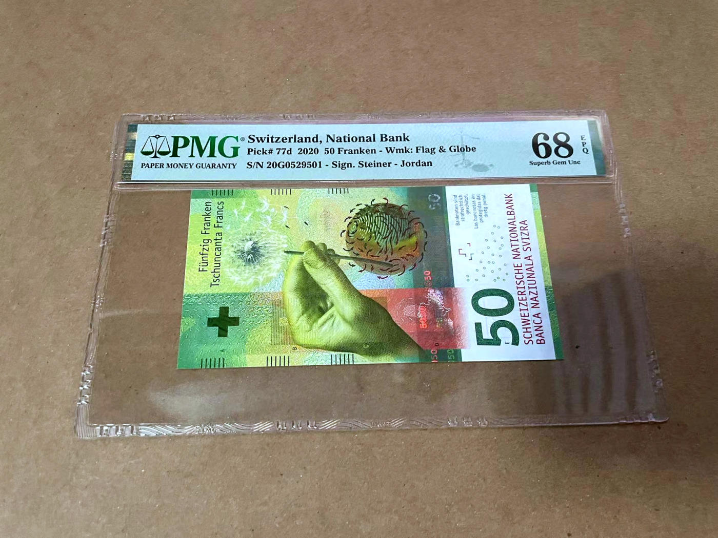 【Blue Auction】✨世界纸币精拍第480期【精】 【无47】瑞士 2020年50法郎 PMG68EPQ超高分