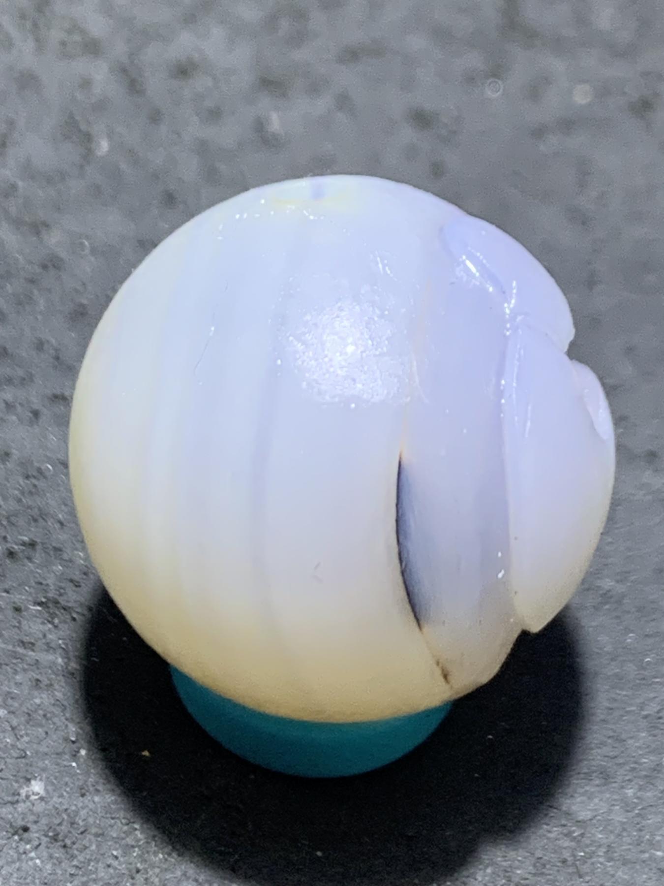 精美高玉化亚光海洋玉髓手工俏色巧雕一心向佛随形圆珠一个！，，