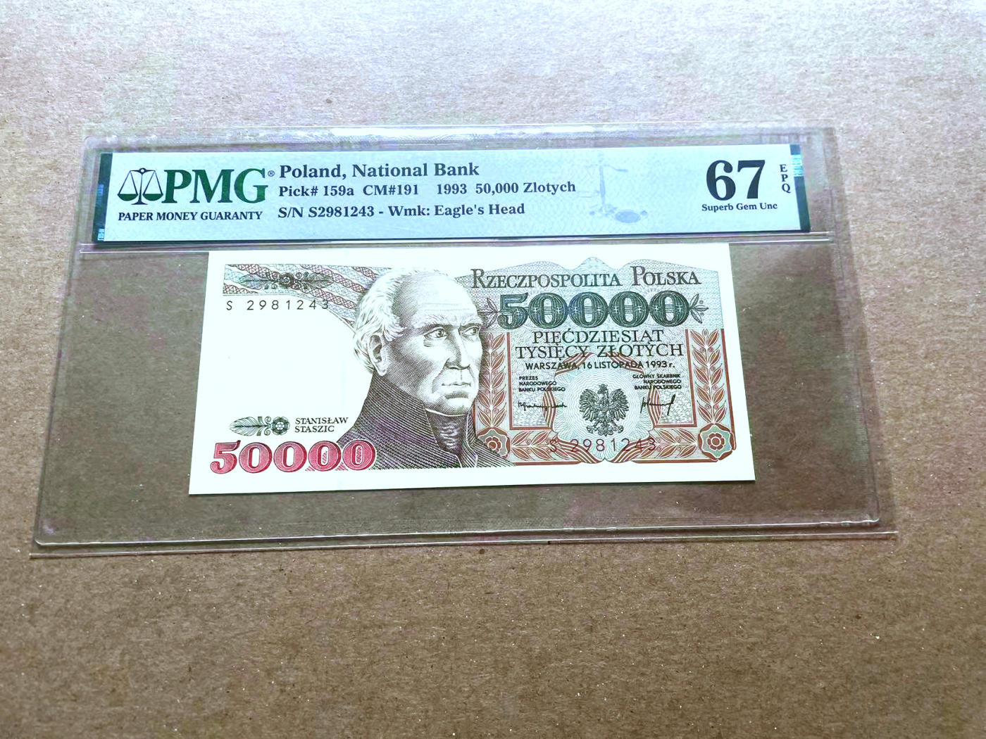 【Blue Auction】✨世界纸币精拍第480期【精】 波兰 1993年50000兹罗提 PMG67EPQ 高分