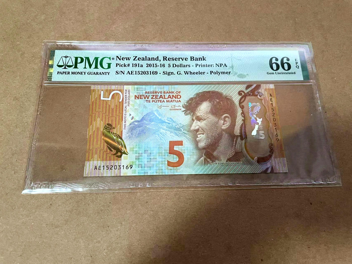 【Blue Auction】✨世界纸币精拍第480期【精】 【获奖钞无47】新西兰 2015-16年 PMG66EPQ 