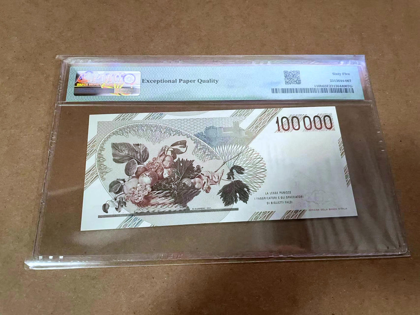 【Blue Auction】✨世界纸币精拍第480期【精】 【无47】意大利 1983年 格拉瓦乔 PMG65EPQ 