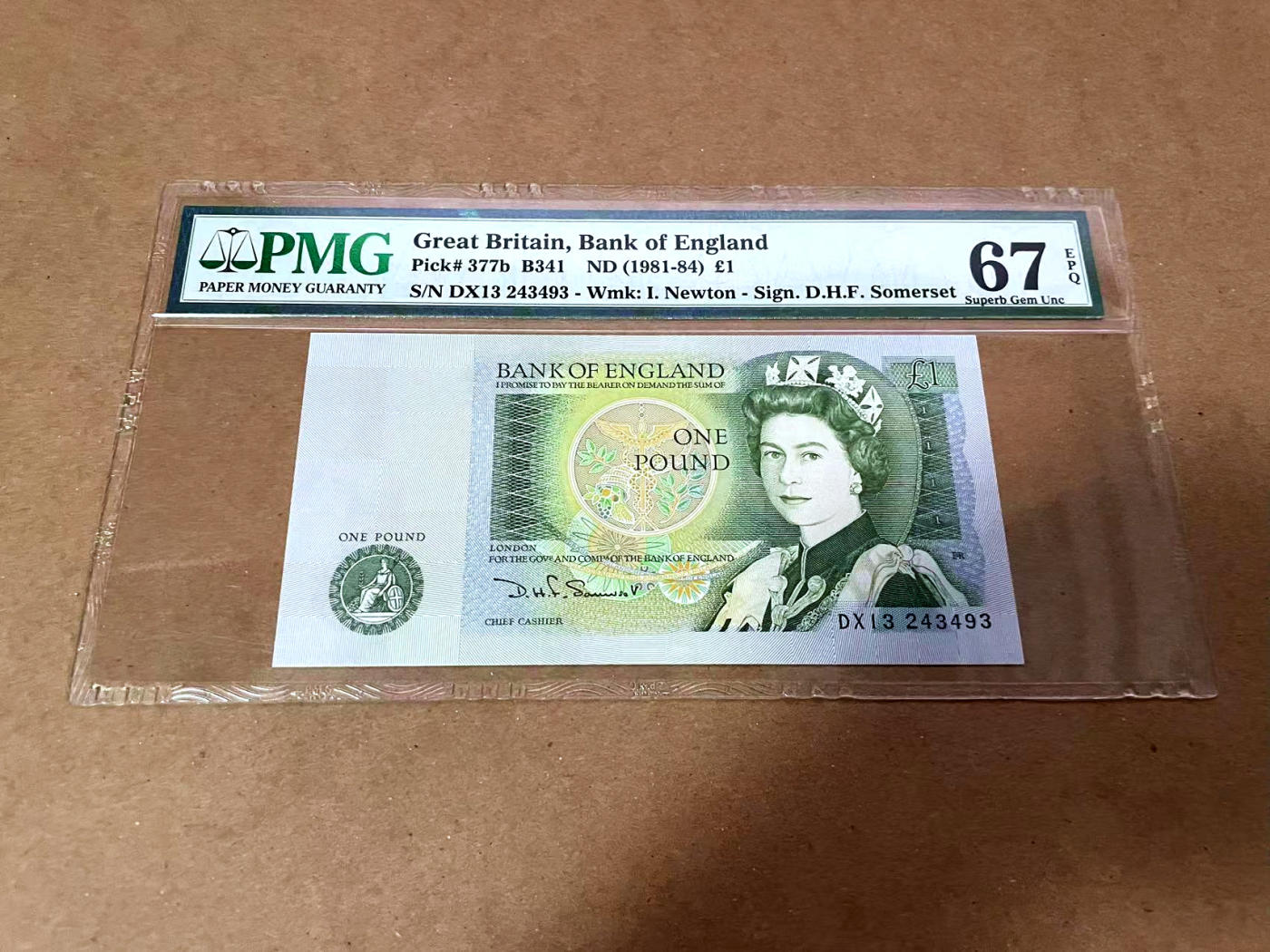 【Blue Auction】✨世界纸币精拍第480期【精】 英国 1981-84年1镑  PMG67EPQ 高分