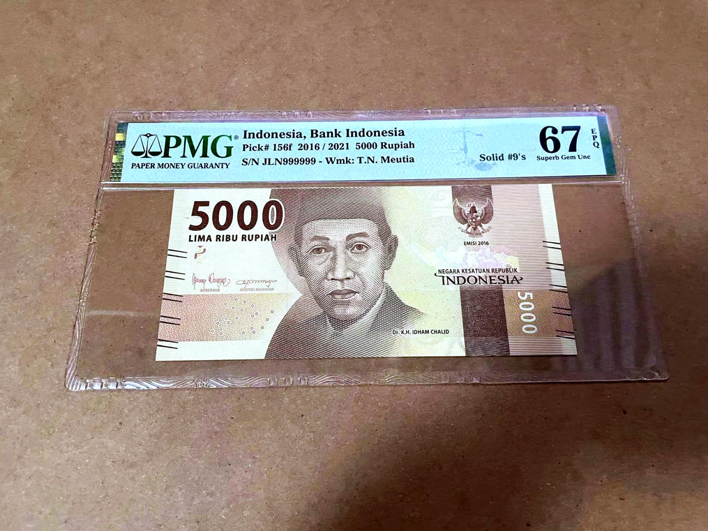 【Blue Auction】✨世界纸币精拍第480期【精】 【全同9】印尼 2016年5000卢比 PMG67EPQ 高分