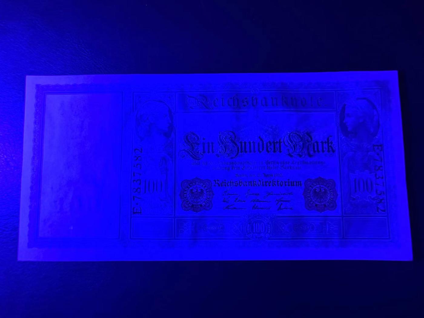 【Blue Auction】✨世界纸币精拍第480期【精】 德国 1910年100马克 红库印 大票幅 UNC