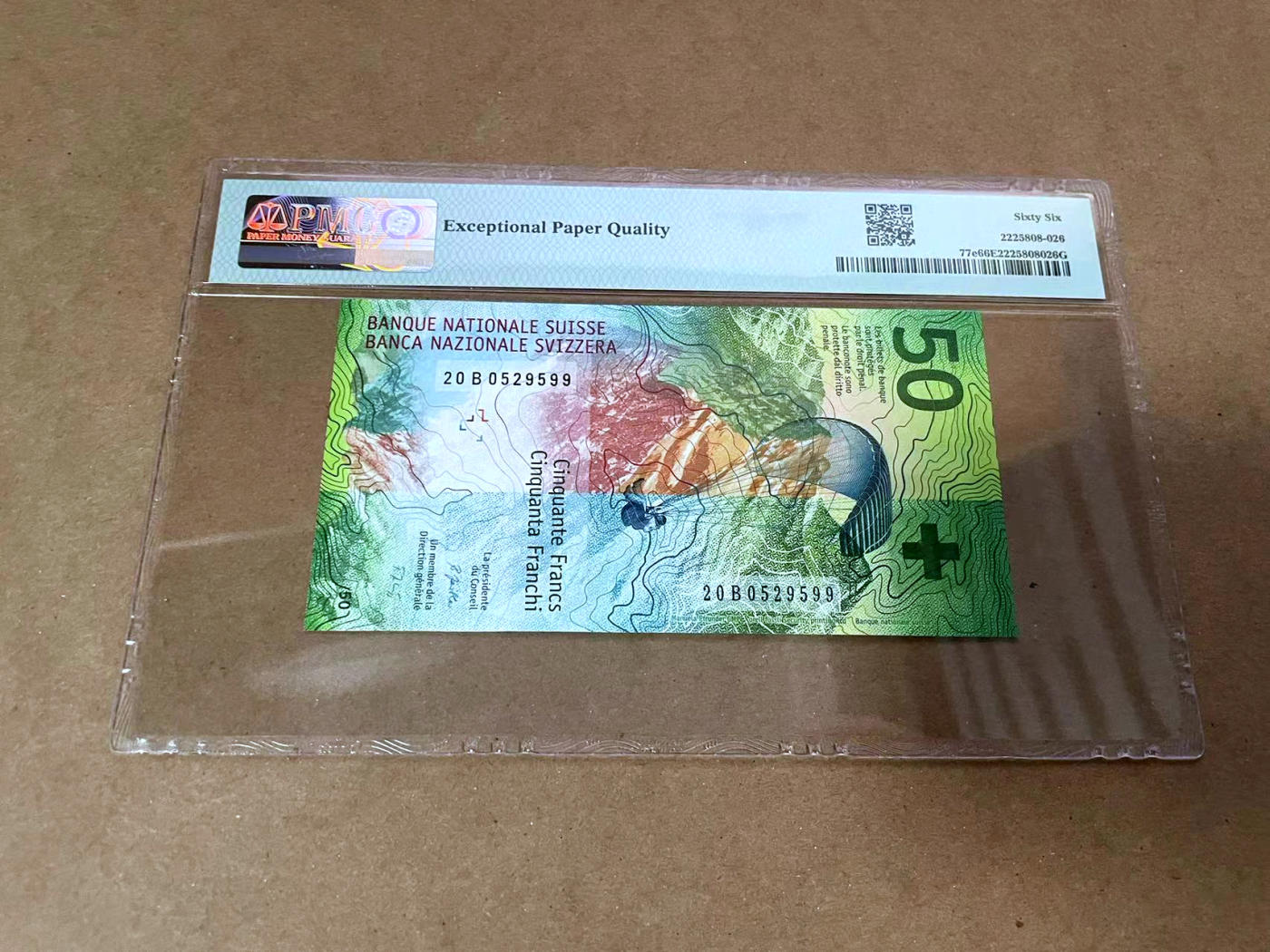 【Blue Auction】✨世界纸币精拍第480期【精】 【无47】瑞士 2020年50法郎 PMG66EPQ 