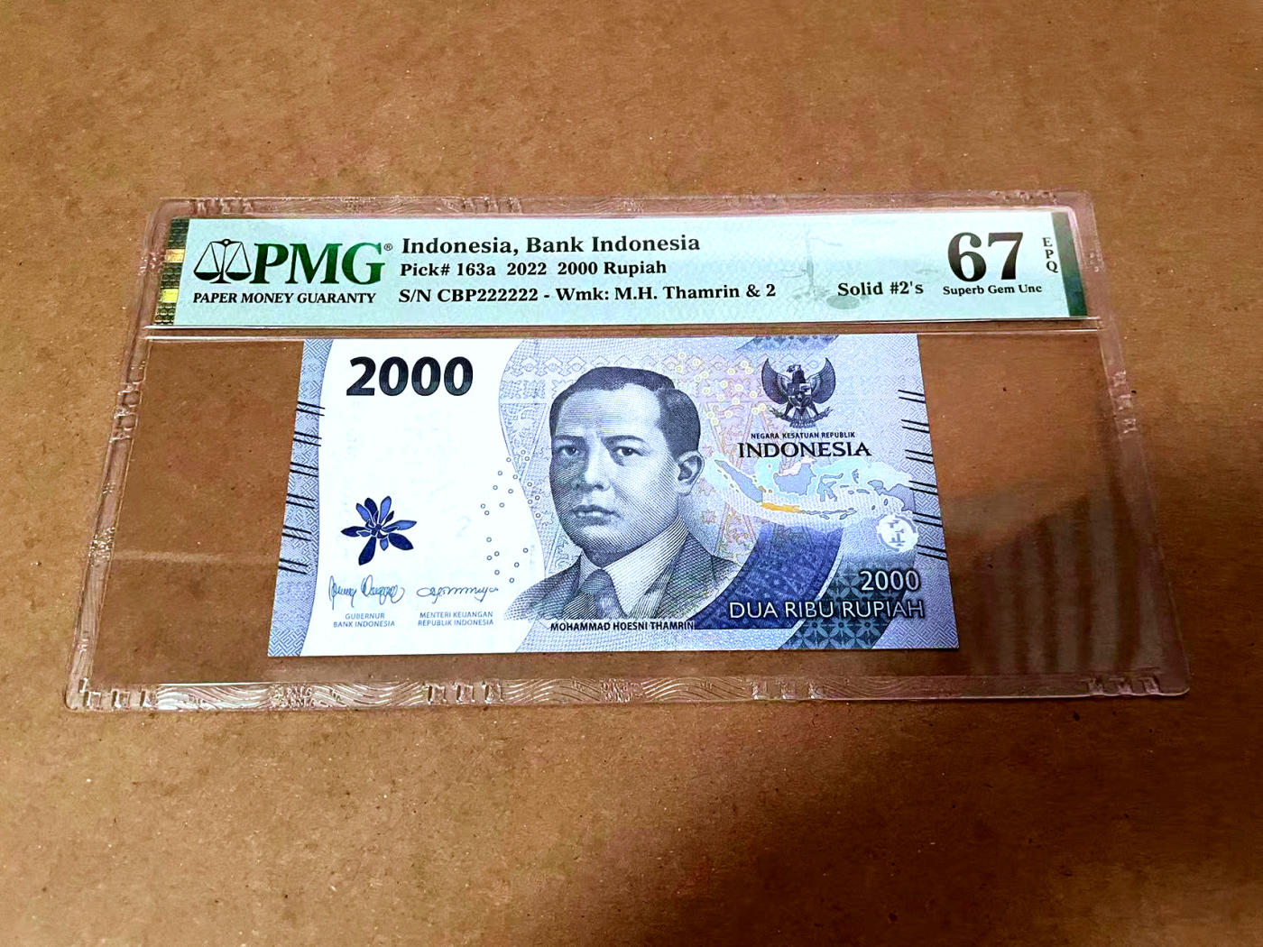 【Blue Auction】✨世界纸币精拍第480期【精】 【全同2】印尼 2022年2000卢比 PMG67EPQ 高分