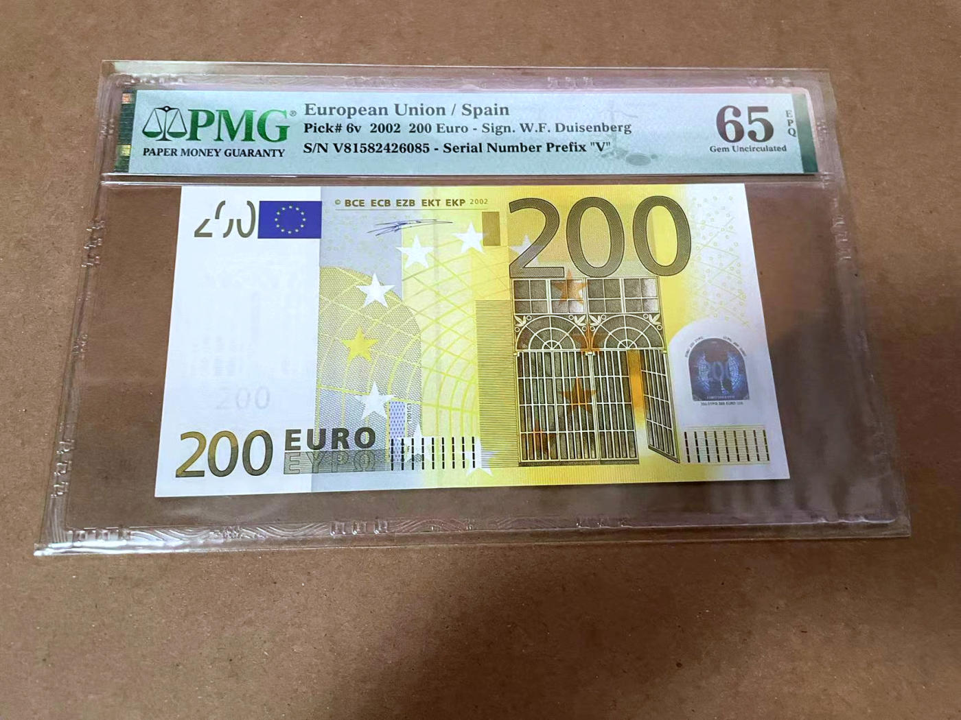 【Blue Auction】✨世界纸币精拍第480期【精】  【首签】欧盟 2002年200欧元 PMG65EPQ 西班牙版