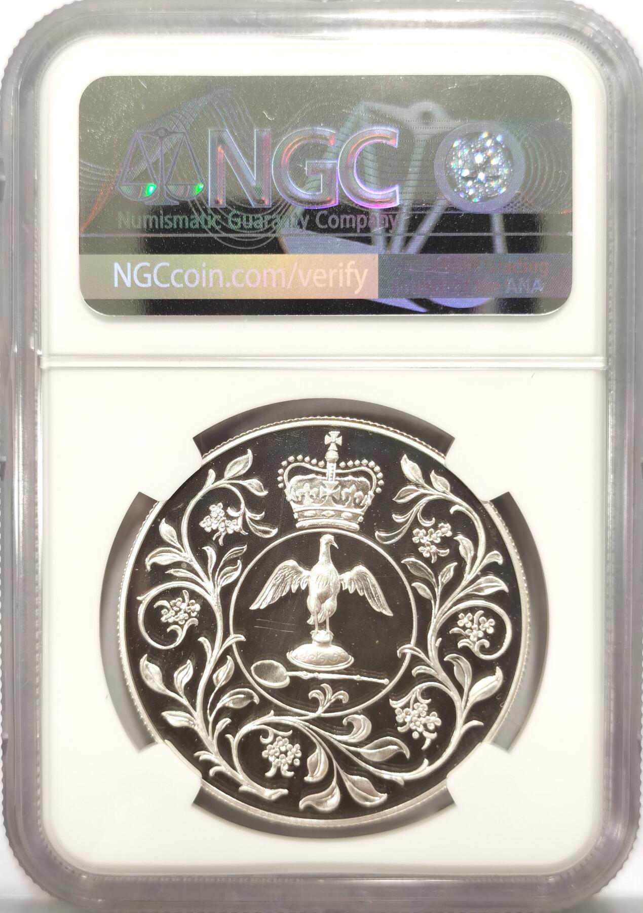 博洋堂世界钱币拍卖第078期（全场包邮） 英国1977年女王登基25周年25便士精制银币NGC-PF69UC，PROOF镜面状态精制币，状态极佳，顶级高分