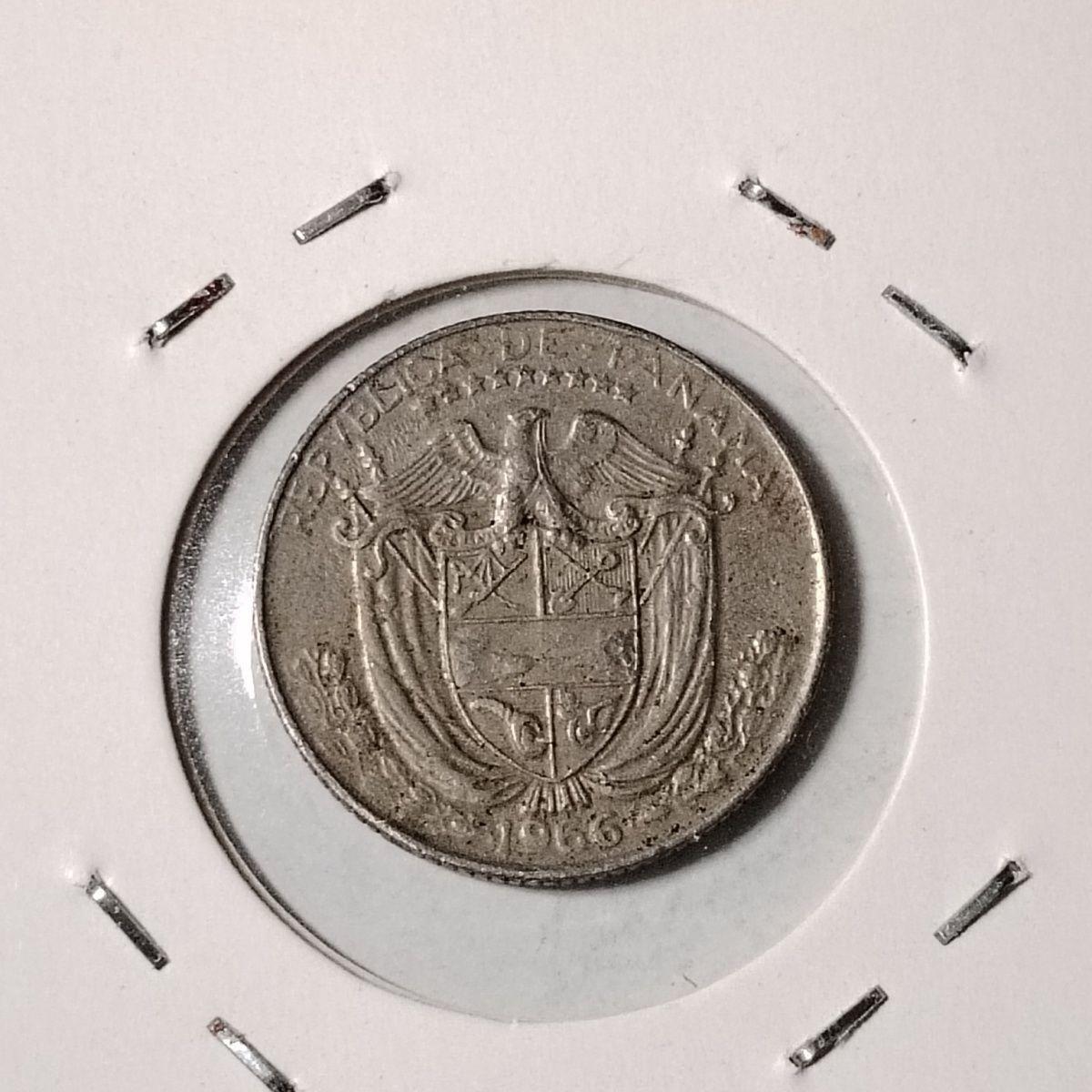 240523 巴拿马 1966年 1/4巴波亚 稀少硬币A12