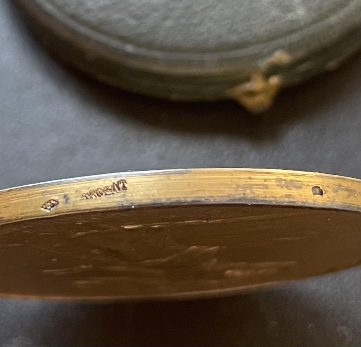 「木头集藏」章牌专场-第41期 法国农业镀金原盒银章  直径：46 mm，47.1g，边铭：菱形厂标 ARGENTN 野猪头银标，原盒正常使用